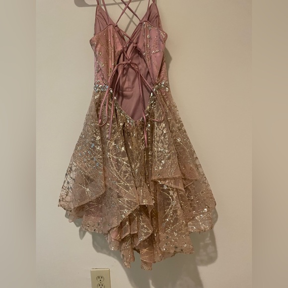 Short Beautiful Rose Gold Dress - Picture 4 of 6